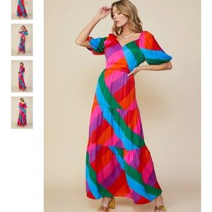 Skies Are Blue multicolored maxi dress XS worn once